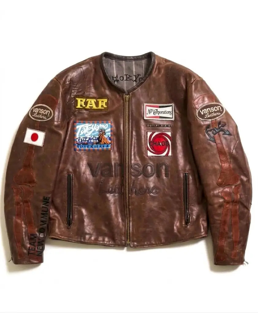 vanson パンチングレザージャケット SM ブラウン Buy FAF x Vanson Leathers Brown Jacket – Alaska Jacket