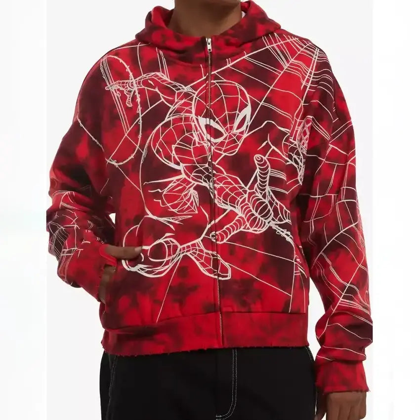 Marvel Spider-Man Tie-Dye Red Hoodie – Alaska Jacket