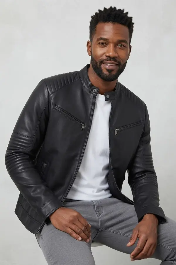 Mens Black Leather Jacket