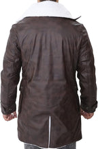Tom Dark Knight Rises Bane Fur Shearling Brown Trench Coat