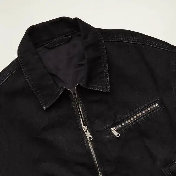 AE x Lamine Yamal Cropped Workwear  Black Denim Jacket For Men & Women
