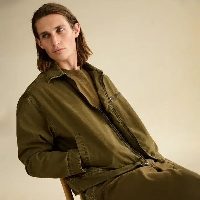 AE x Lamine Yamal Cropped Workwear  Olive Green Jacket For Men & Women