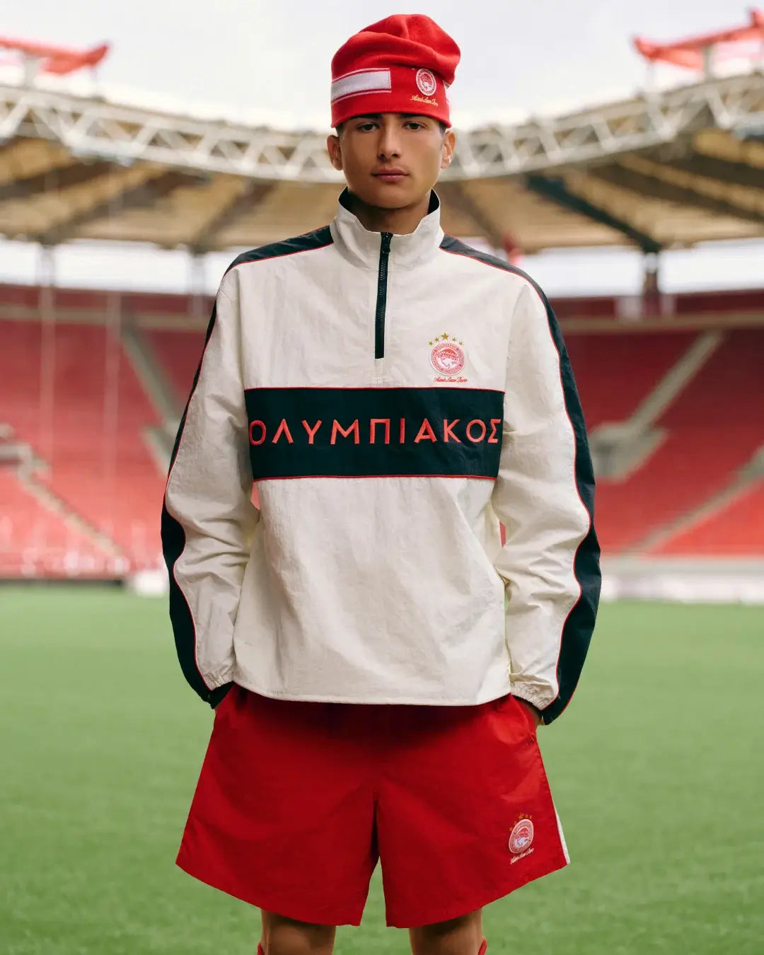 ALD x Olympiacos F.C. Quarter Zip White Jacket