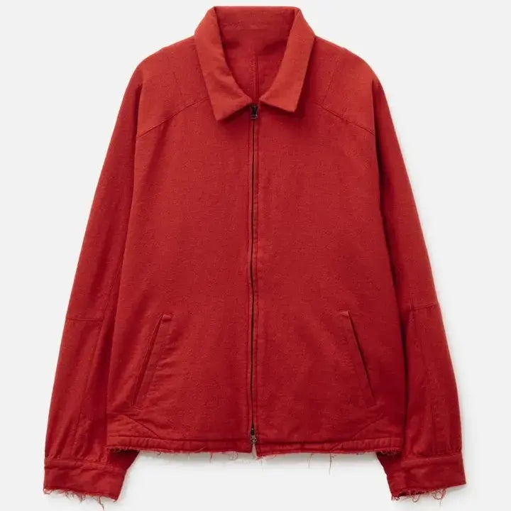 ANCELLM Shrink Wool Zip-Up Shirt Jacket For Men & Women