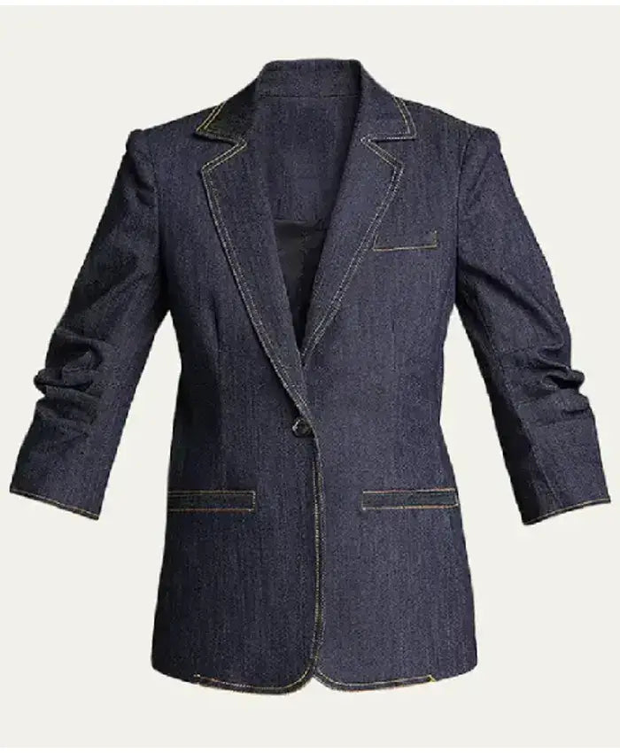 Access Hollywood 2025 Emily Orozco Blue Denim Blazer