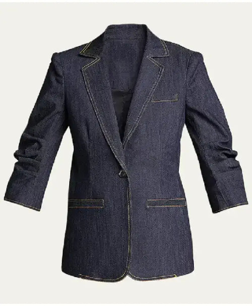 Access Hollywood 2025 Emily Orozco Blue Denim Blazer