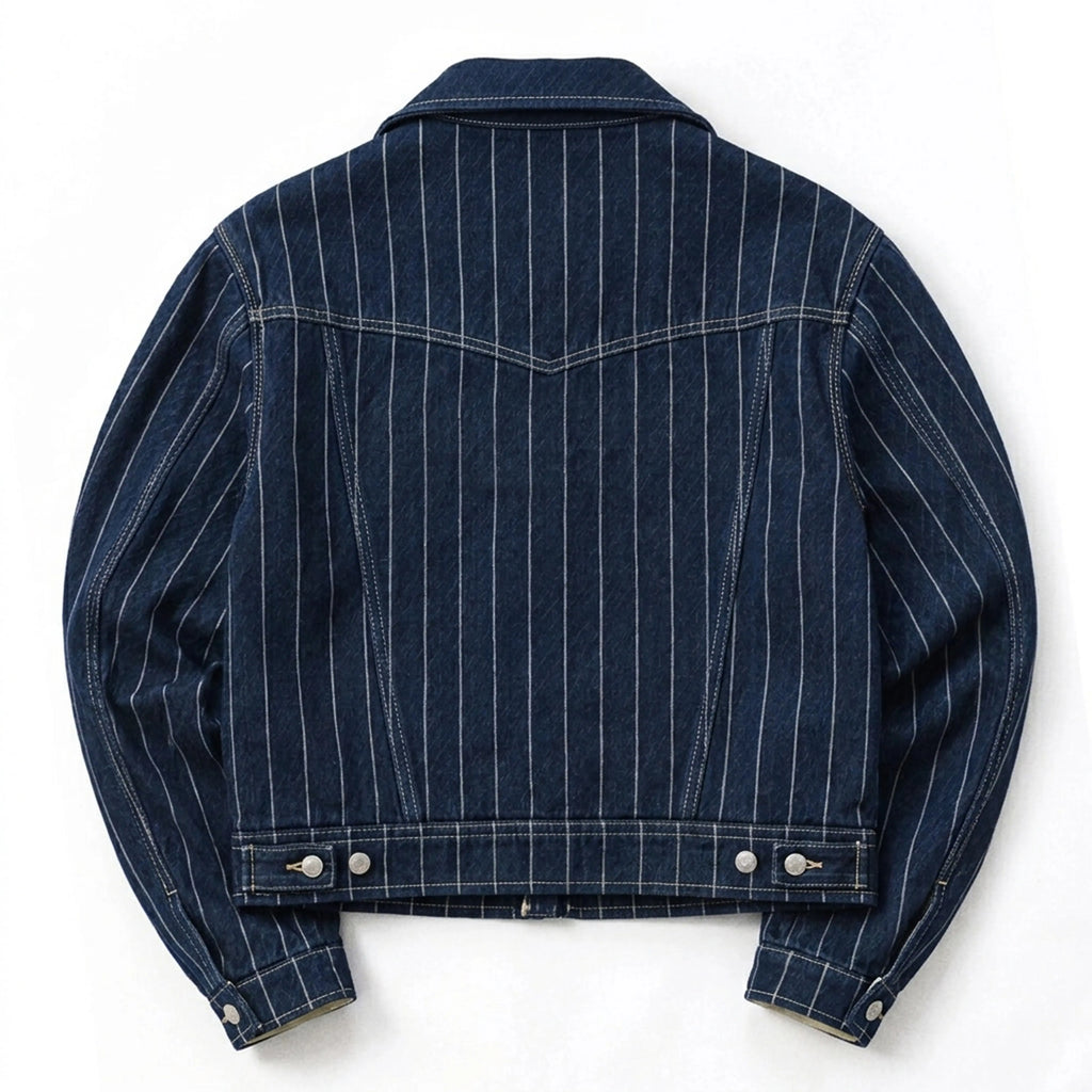 Acne Studio Pinstripe Denim Toggle Clasps Jacket
