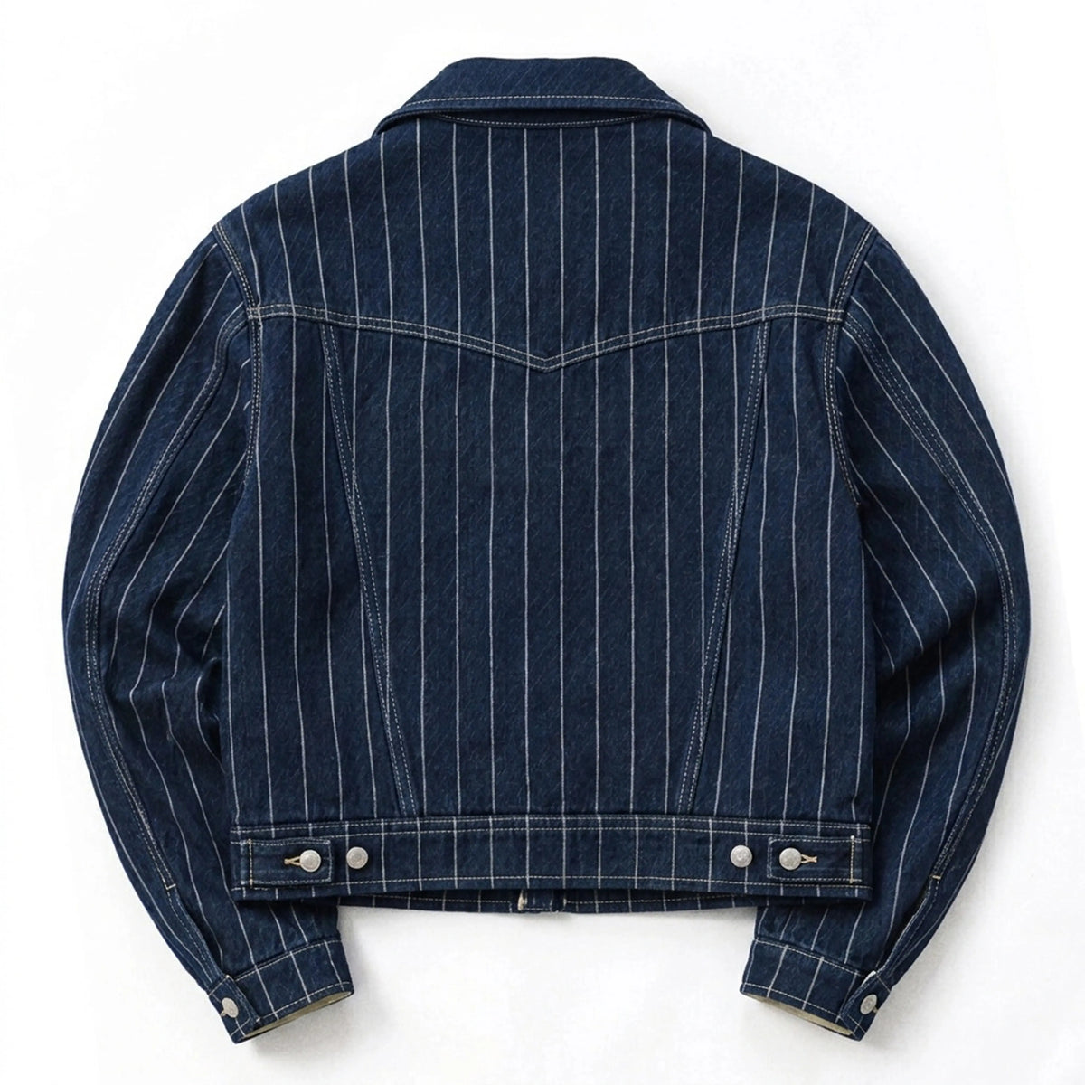 Acne Studio Pinstripe Denim Toggle Clasps Jacket
