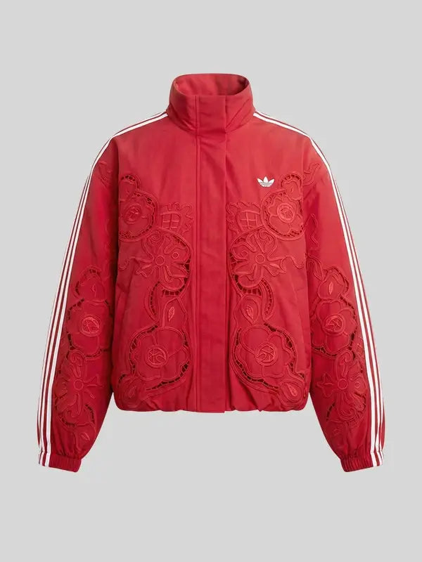Adidas ASOS Oversized Cutwork Track Red Jacket For Women