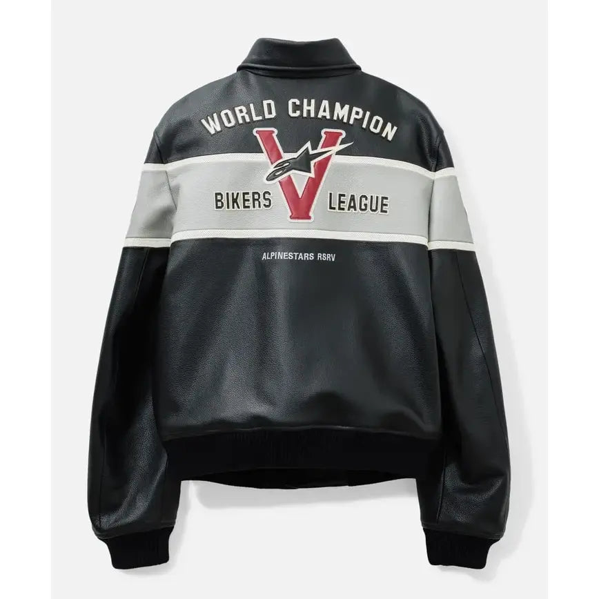 Alpinestars RSRV Varsity Leather Black Jacket For Men & Women