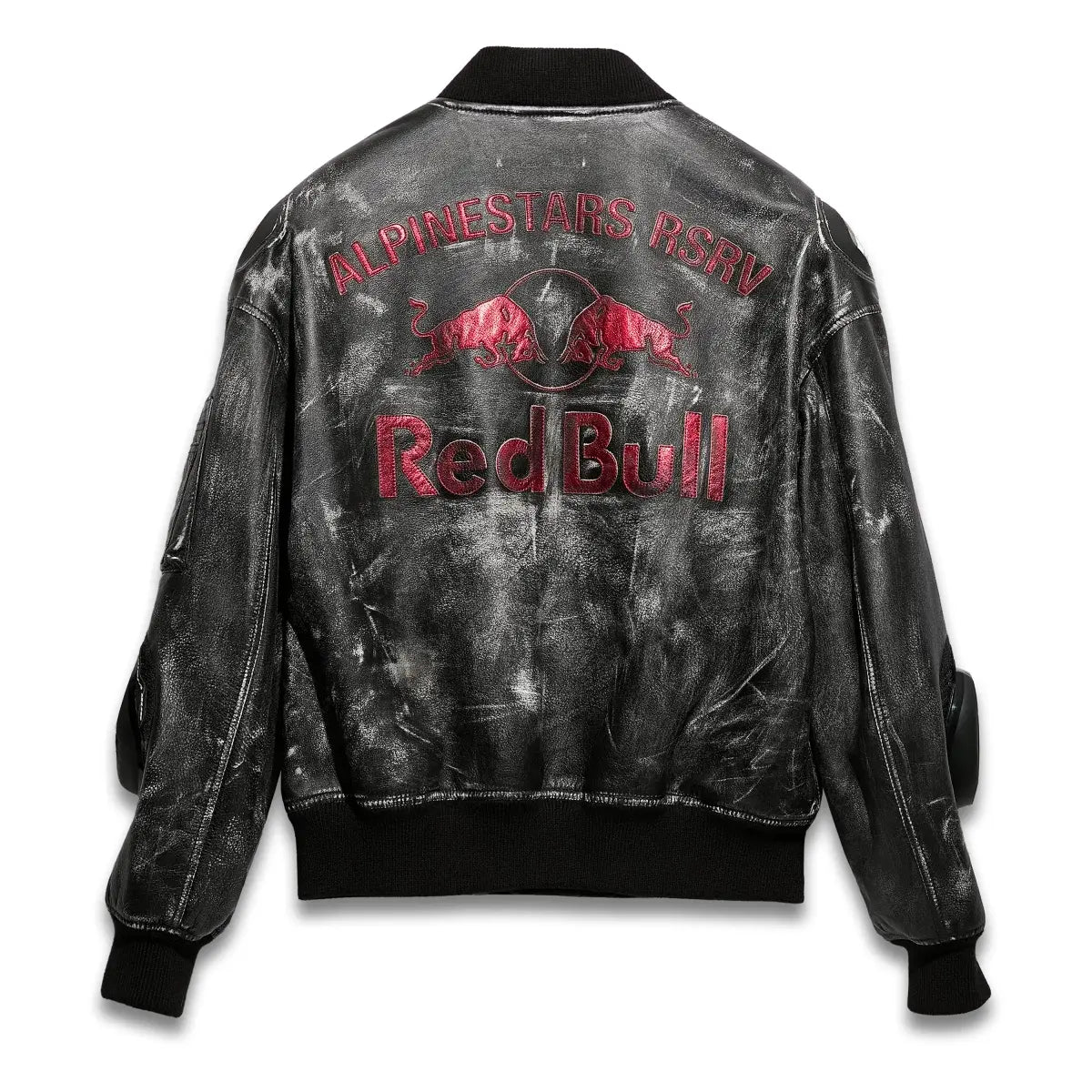 Alpinestars RSRV x Red Bull Distressed Leather Bomber Jacket