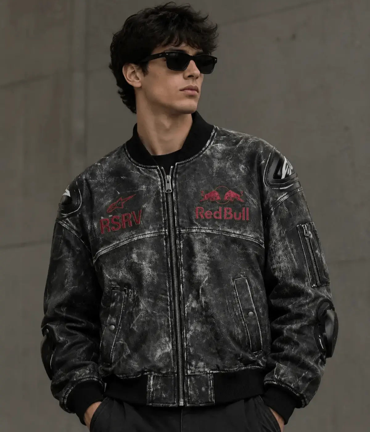 Alpinestars RSRV x Red Bull Distressed Leather Jacket