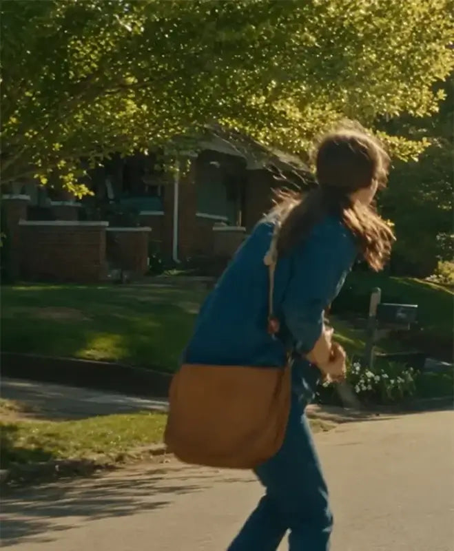 Anne Hathaway The End of Oak Street Blue Denim Jacket