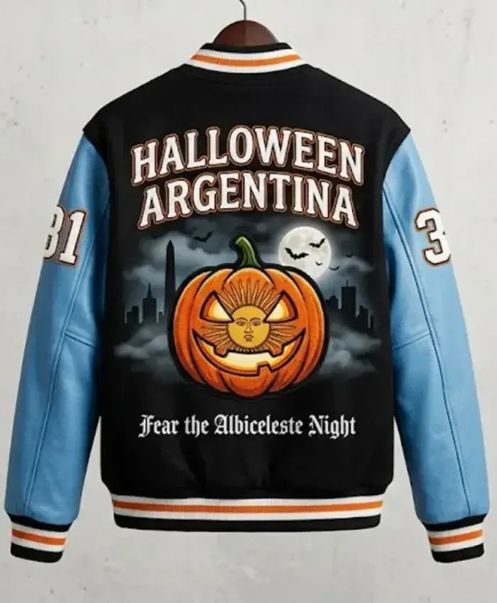 Argentina Varsity Black Jacket For Halloween