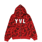 BAPE x YVL Red Camo Zip Hoodie