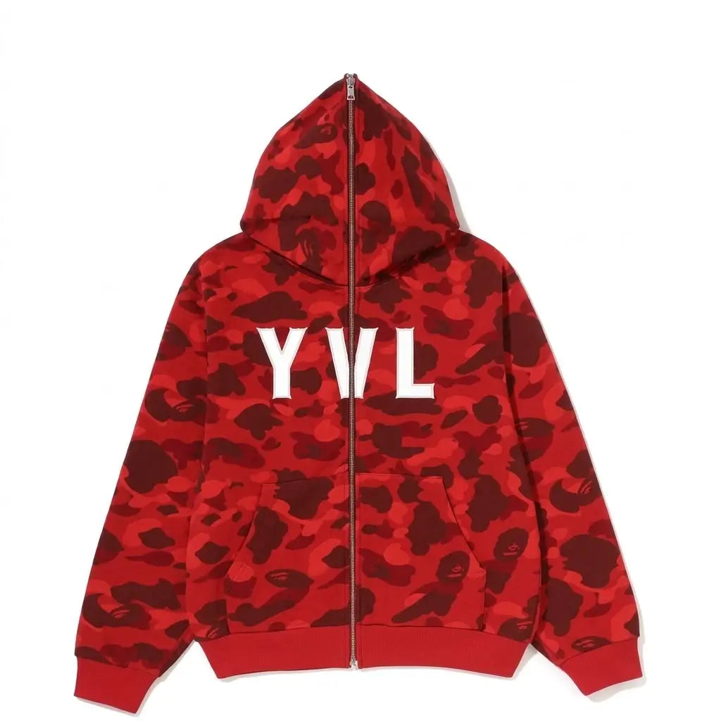 BAPE x YVL Red Camo Zip Hoodie