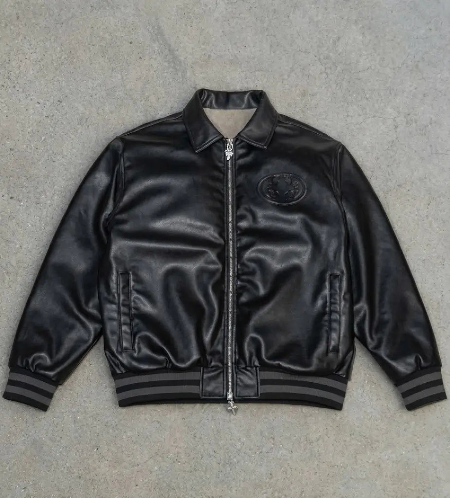 BATMAN X HYPLAND Black Leather Jacket For Men & Women