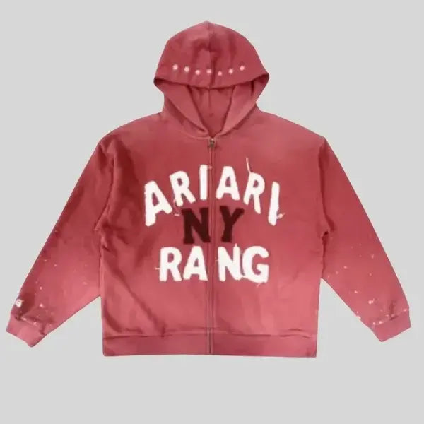 BTS ARIRANG NY Zip-Up Hoodie Red