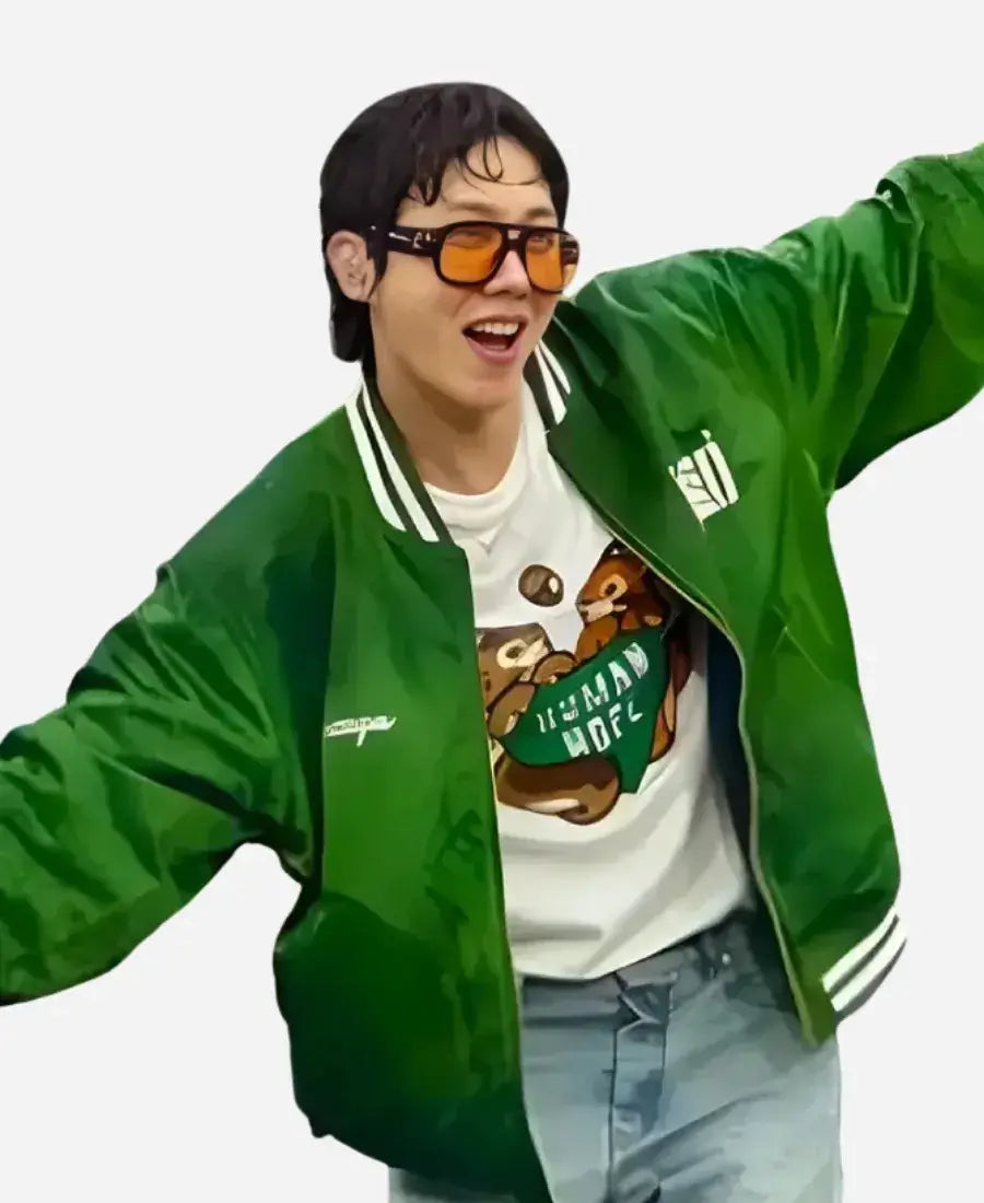 BTS Jung Hoseok Nike Green Bomber Jacket