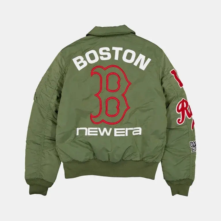 Boston Red Sox X New Era MA-1 Flight  Green Bomber Jacket