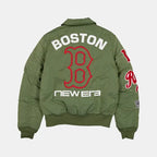 Boston Red Sox X New Era MA-1 Flight  Green Bomber Jacket