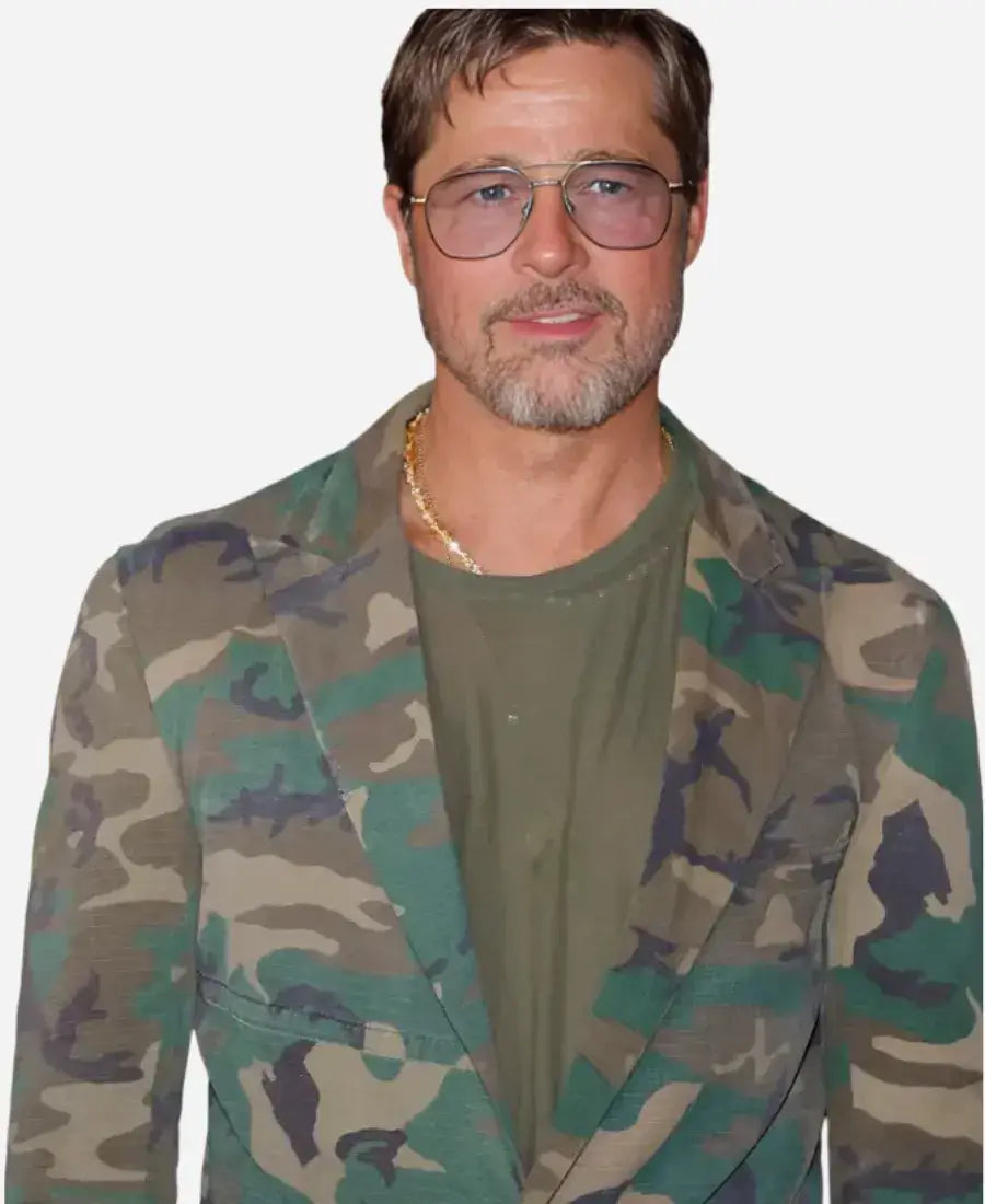 Brad Pitt Heart of the Beast Premiere Military Green Suit 
