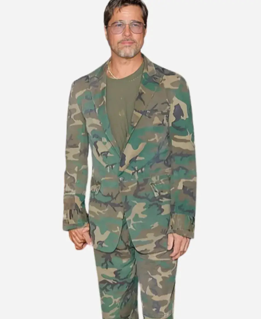 Brad Pitt Heart of the Beast Premiere Military Green Suit For Men & Women
