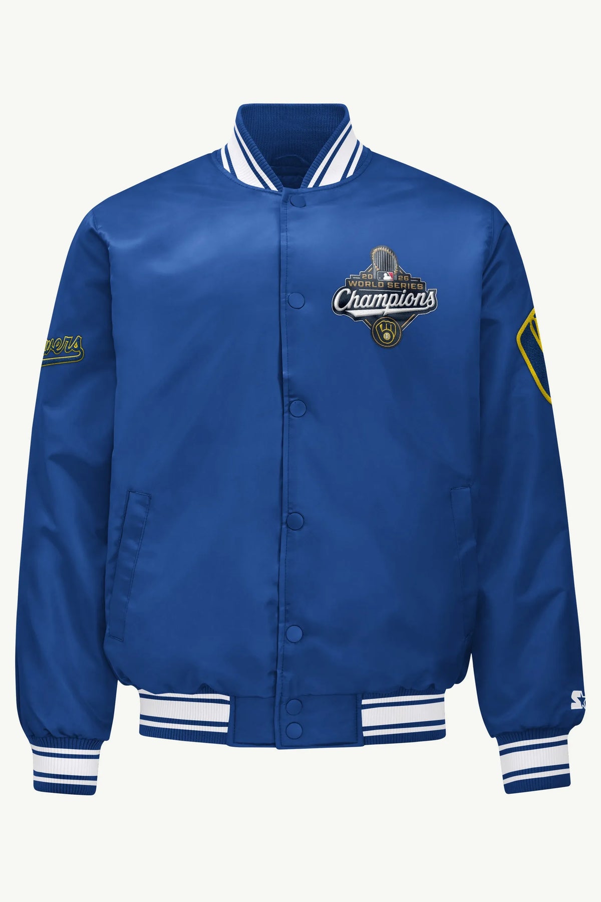 Brewers Starter World Series Champion Blue Satin Jacket