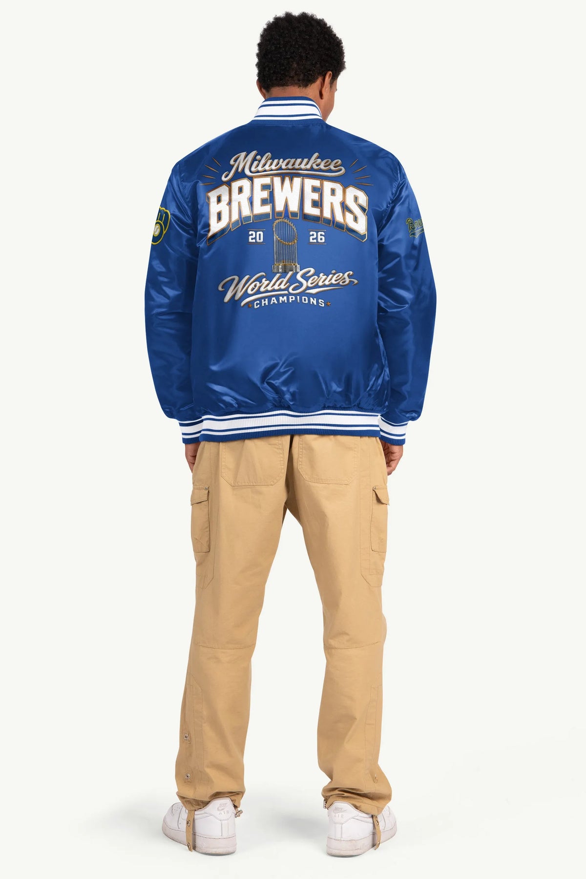 Brewers Starter World Series Champions Blue Satin Jacket For Men & Women