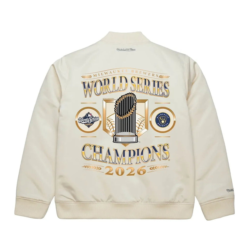 Brewers World Series 2026 Champions Cream Bomber Jacket For Men & Women