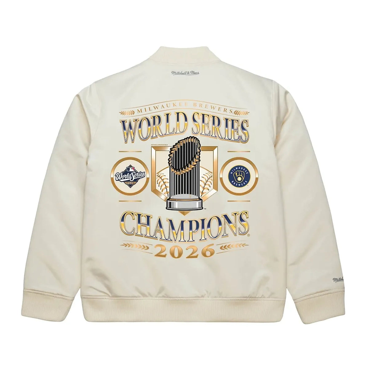 Brewers World Series 2026 Champions Cream Bomber Jacket For Men & Women