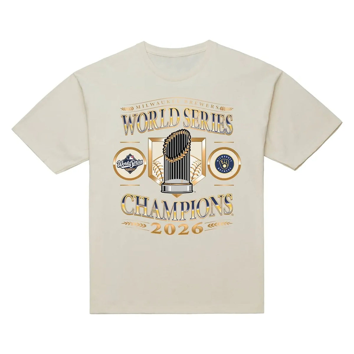 Brewers World Series Champions 2026 Cream T-Shirt