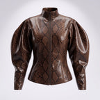 Brittany Mahomes Snake Print Brown Jacket 