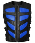 Bug Eye Blue Leather Vest