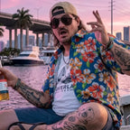 Cal Hampton GTA VI Navy Blue Floral Hawaiian Shirt