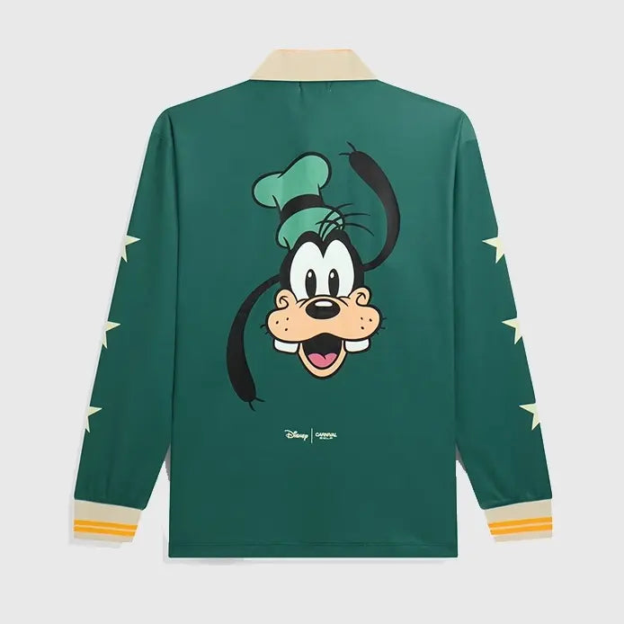 Carnival Golf x Disney Goofy 2026 Stars Green Unisex LS Polo Shirt