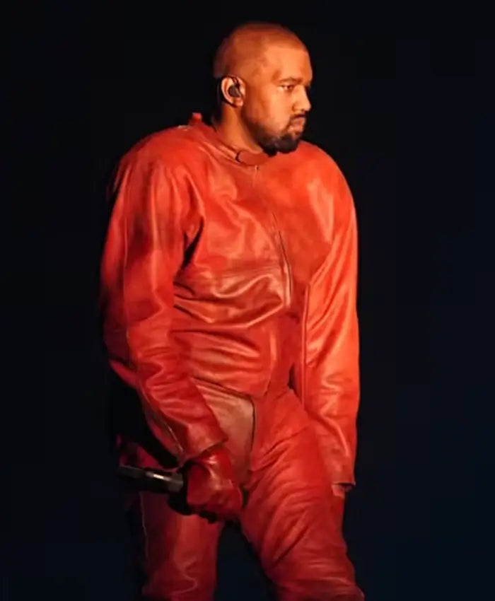 Chicago Concert Kanye West Red Leather Jacket