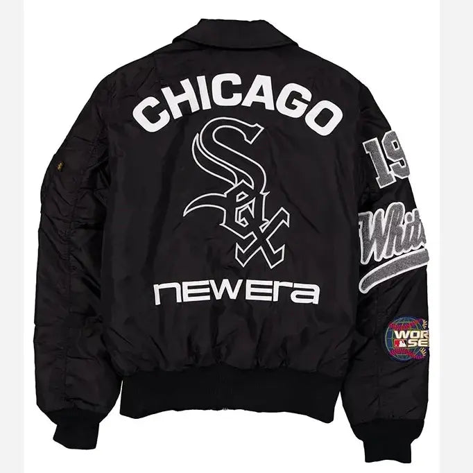 Chicago White Sox x Alpha MA-1 Flight  Black Jacket