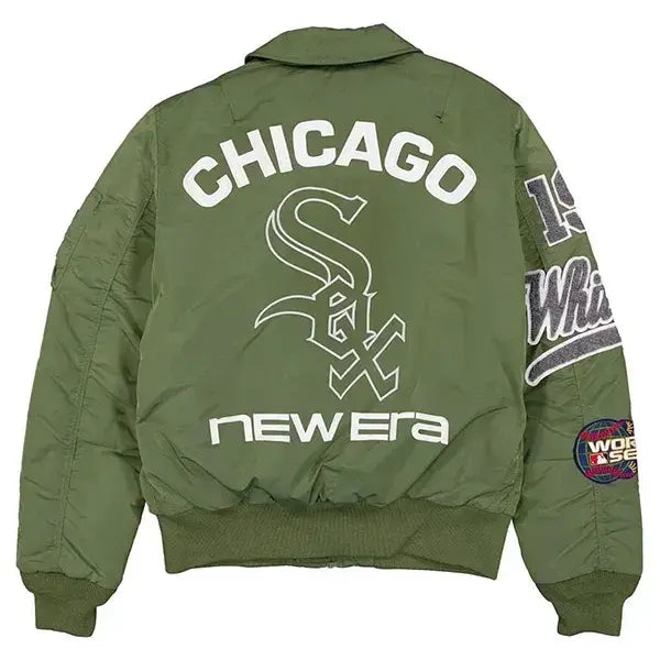 Chicago White Sox x Alpha MA-1 Flight  Green Jacket For Men & Women