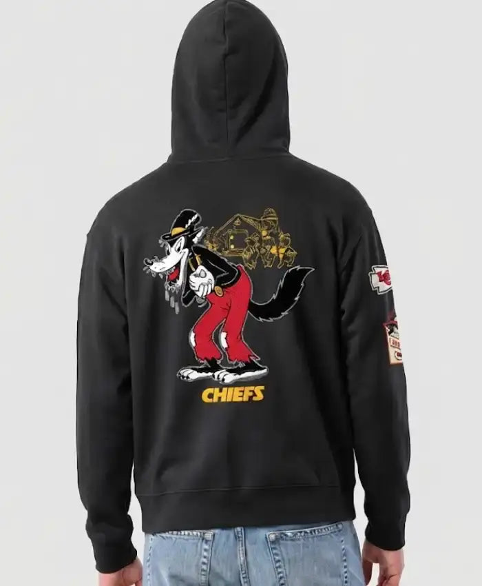 Chiefs Disney x Champion Big Bad Wolf All-Star Black Hoodie
