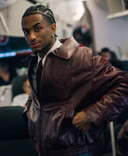 AMIRI x FC Barcelona Burgundy Leather Jacket