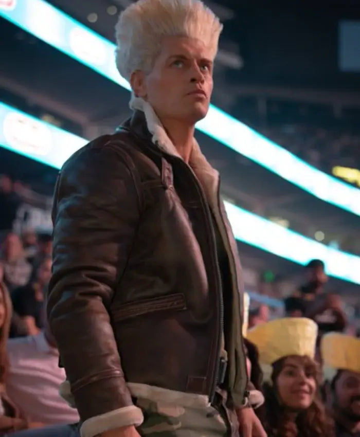 Cody Rhodes UFC 332 Street Fighter Brown Leather Jacket For Men & Women