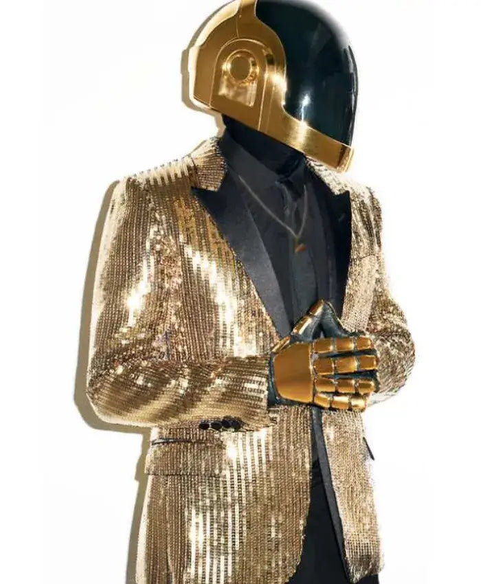 Daft Punk Costume Sequin Golden Blazer