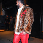 Drake Cheetah-Print Chrome Hearts Jacket