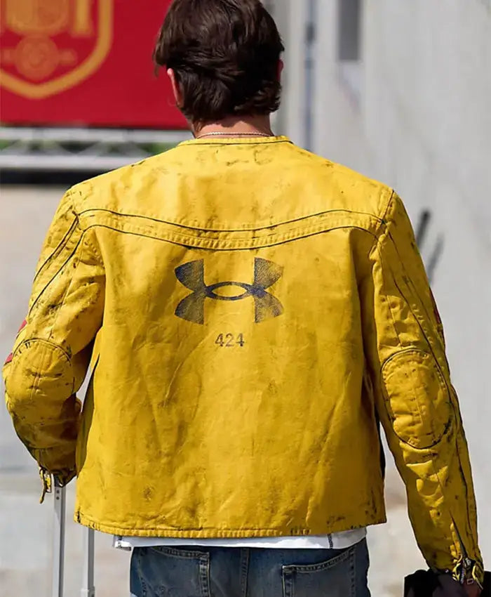 Ferran Torres Under Armour x 424 Yellow Leather Jacket For Men & Women