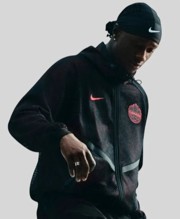 Fifa World Cup 2026 Canada Mesh Anthem Black Jacket