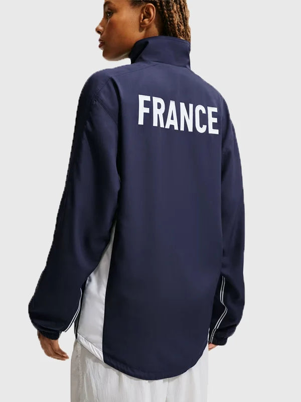 France x Jacquemus Navy Blue Track Zipper Jacket