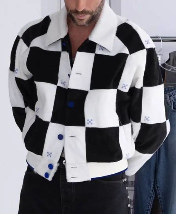 Fuzzy BACK Checkerboard Off-White 10×10 Jacket