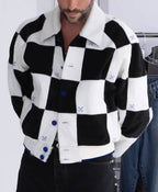 Fuzzy BACK Checkerboard Off-White 10×10 Jacket