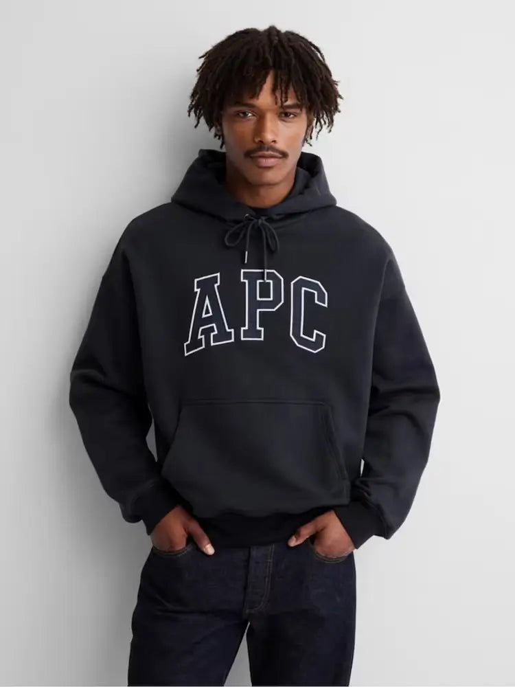 Gap x A.P.C. Black Extra Heavyweight Logo Hoodie